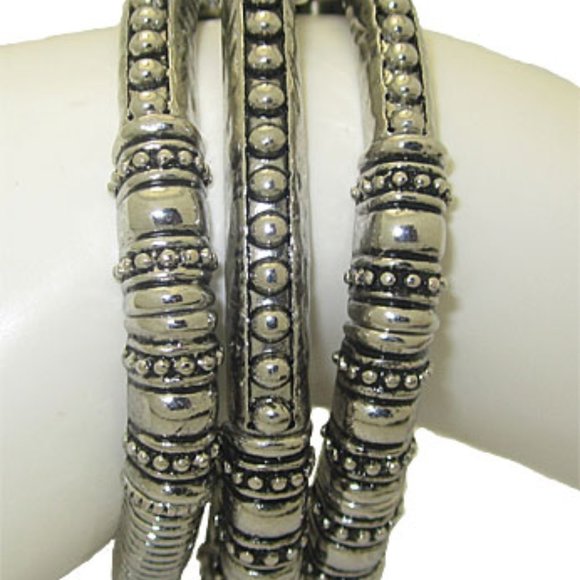 Chicos 3 Piece Stretch Bracelet Silver Plated fits - Picture 1 of 3